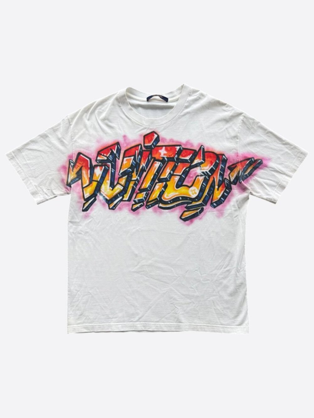Louis Vuitton White Graffiti Logo T-Shirt